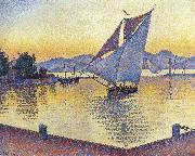 Paul Signac port at sunset oil painting artist